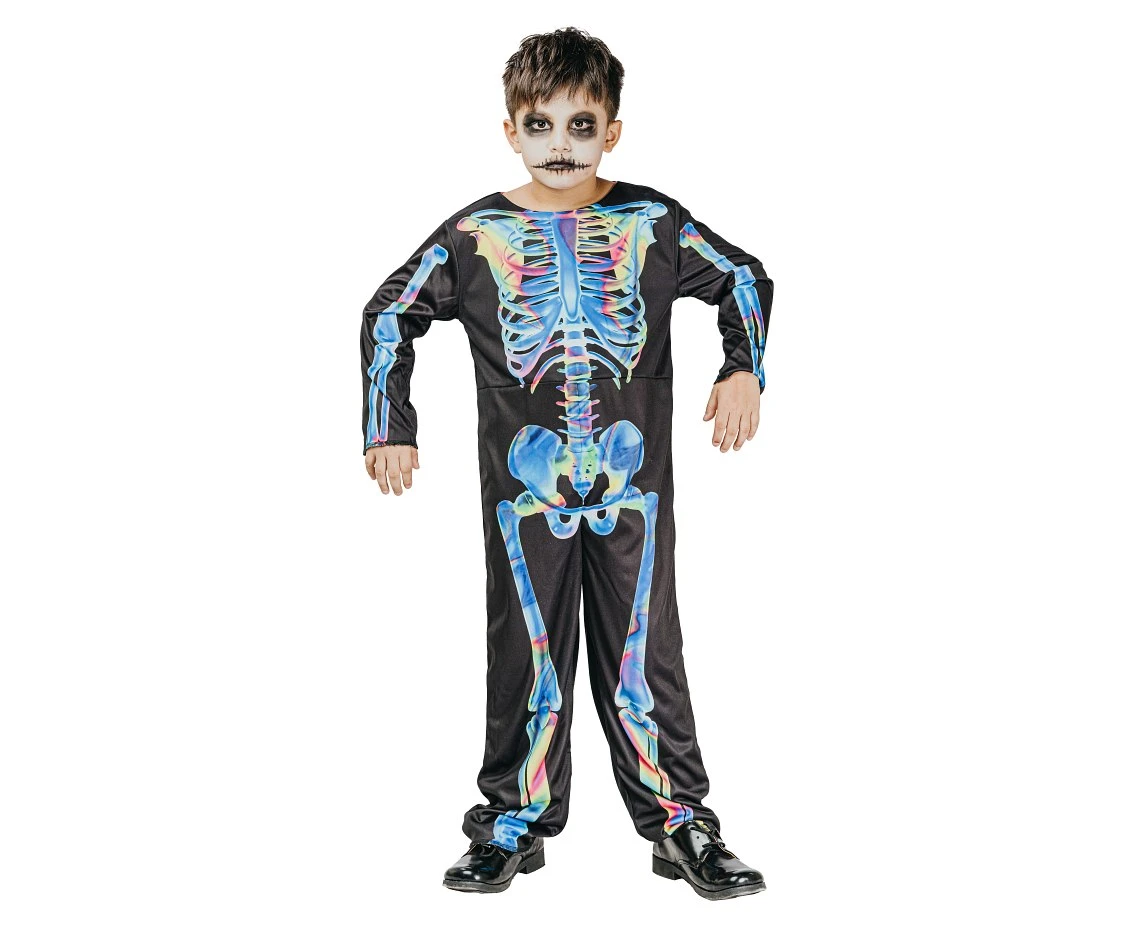 Costume for child Prison Skeleton (double sided jumpsuit), size 120/130 cm
